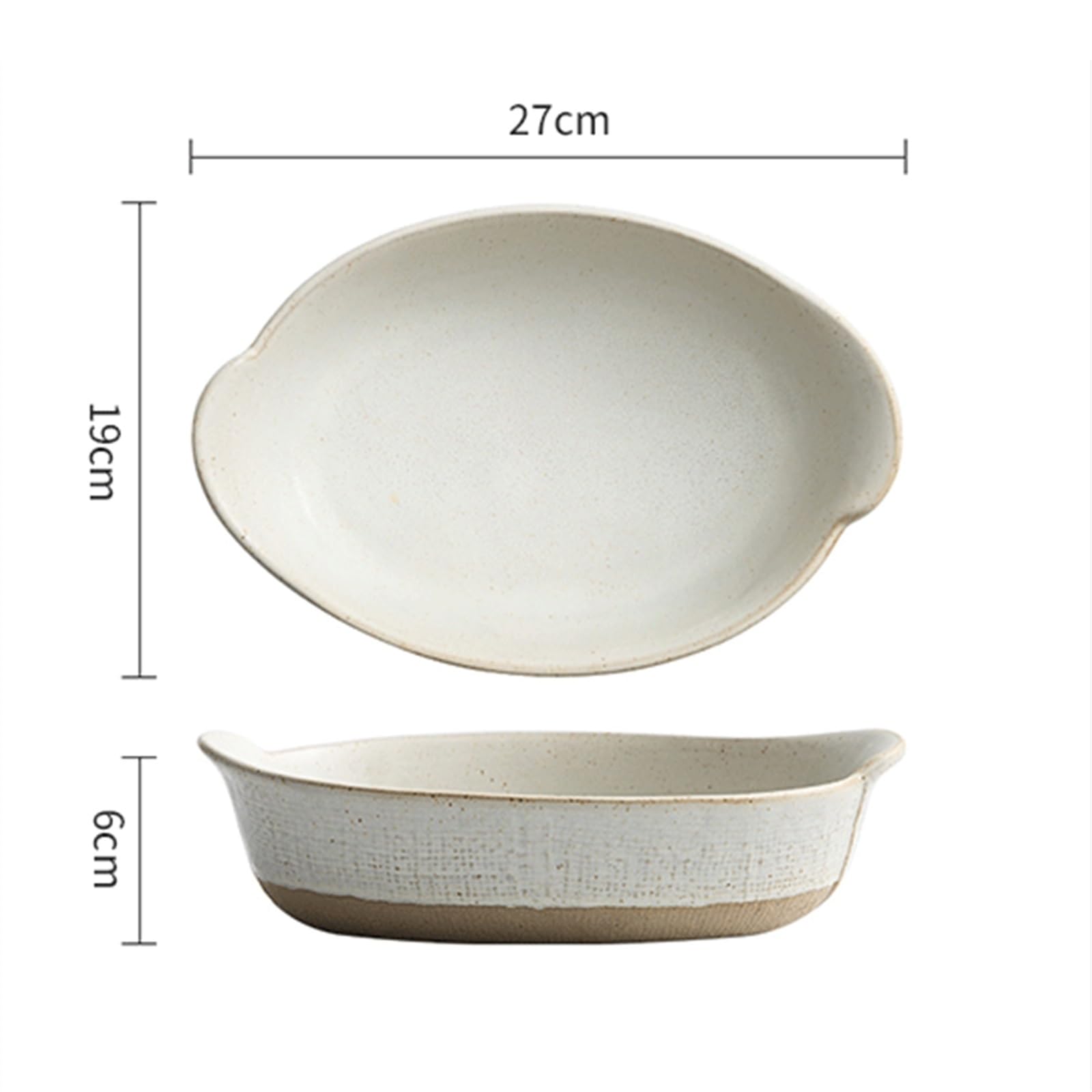 Plat Four Bol de cuisson en céramique avec poignées ménage Plat Gratin