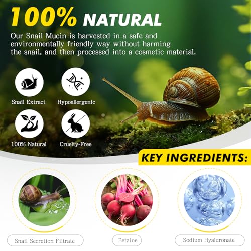 Snail Mucin Moisturizer - Snail Mucin Serum Cream, Face Moisturizer with Advanced Snail 92 Mucin Essence, Face Moisturizing Cream for Dry Skin, Day & Night Korean Skin Care Repair Cream - Image 6