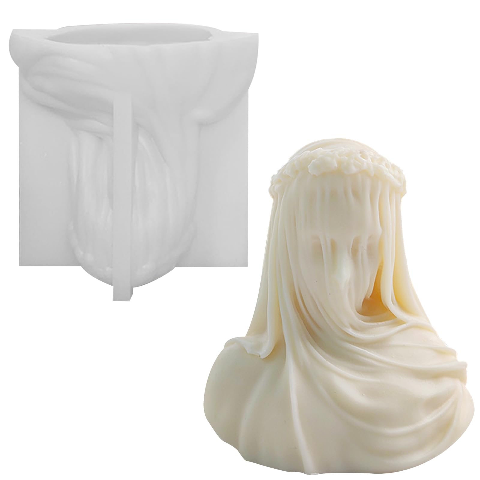 Silikon Kerzengießform, 3D Silikonform, Kerzenform Zum Gießen, Geheimnisvolles Mädchen, Diy Kerzen, Gießformen Silikon, Für Handwerk Ornamente, Duftkerze, Handgemachte Seife, Silikonharz-Form