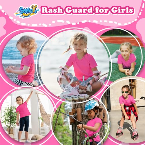 Image of Semois Boys Rash Guard Swim Shirt Short Sleeve Swimwear Toddler Kids Youth Rashguard Water Shirt UPF+ 50 Quick Dry Shirt