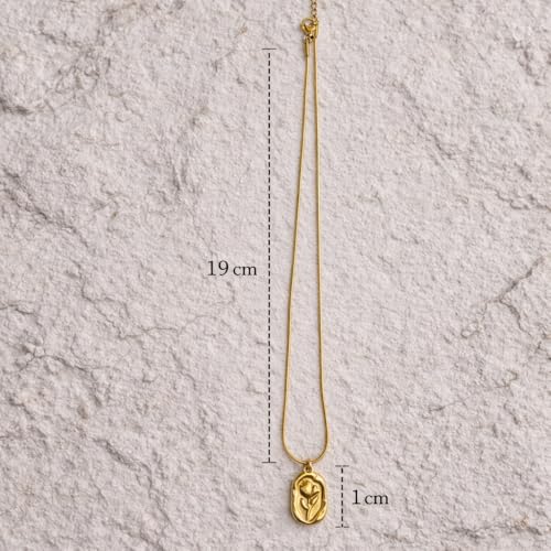 Image of RIDHVEE Anti-Tarnish Gold Plated Pendant Necklace for Women & Girls | Skin Friendly Lightweight Fashion Jewellery | Elegant Minimalist Chain Necklace & Gifting