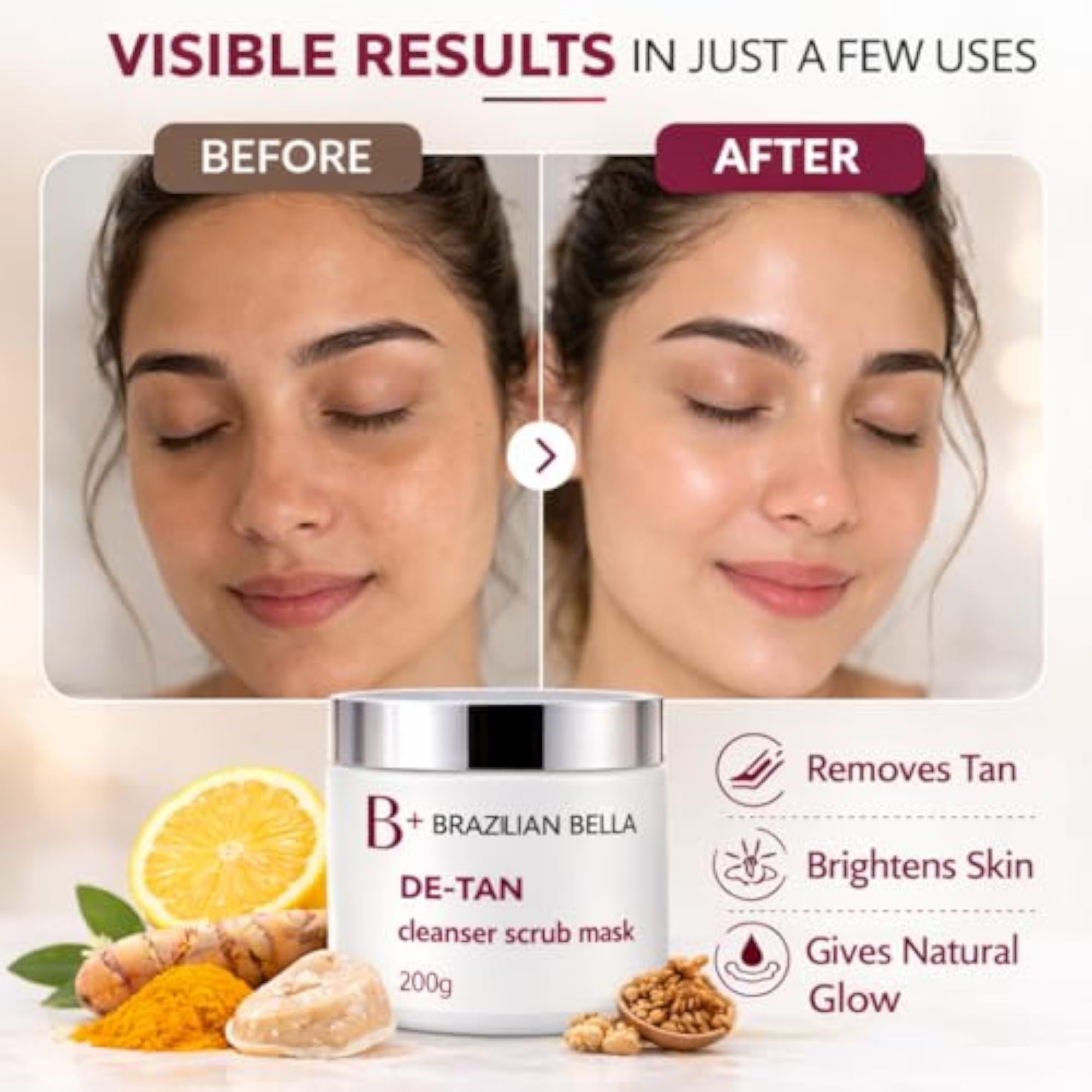 Brazilian Bella Full Body & Butt Bum Whitening De-Tan Pack