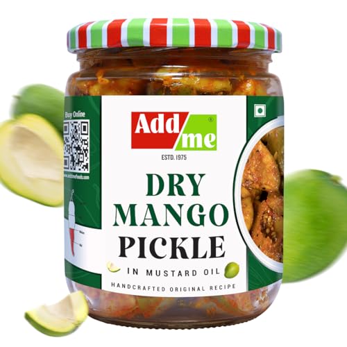 Image of Add Me Dry Mango Pickle 500g Homemade Aam ka Sukha Achar 500 gm classic mother made recipe Glass Jar