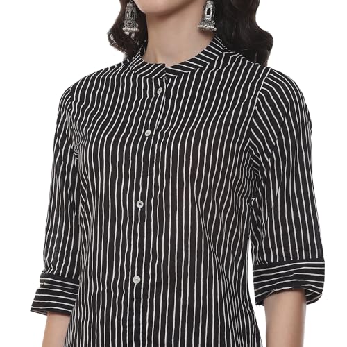 Image of BIBA Women Cambric Straight Printed Suit Set