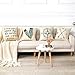 Anickal Set of 2 Modern Decorative Nautical Arrow Compass Decorative Throw Pillow Covers Cotton Linen Pillow Cases 18 x 18 for Summer Home Decor