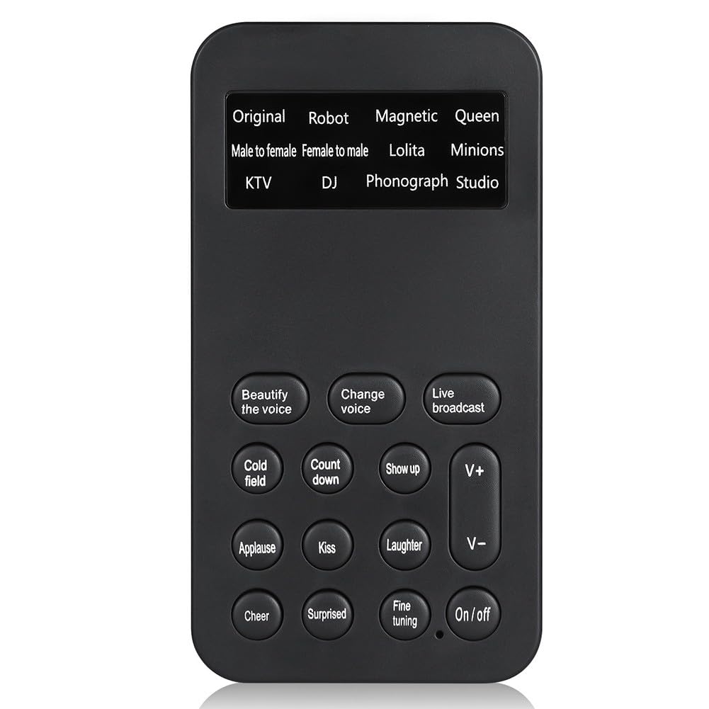 Handheld Voice Changer with 8 Sound Effects Gaming and Phone Calls Portable ABS Device for Black