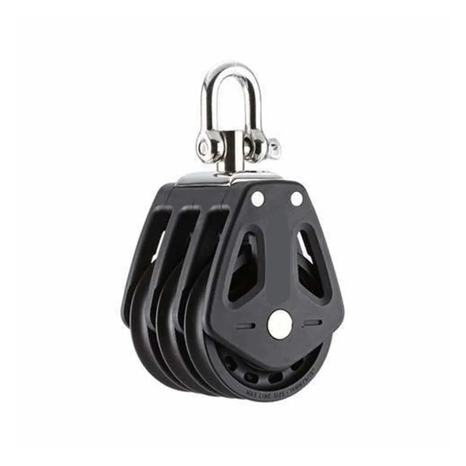 Grillete giratorio triple en bloque de cojinete liso de 72 mm para reducir fricción en cabos