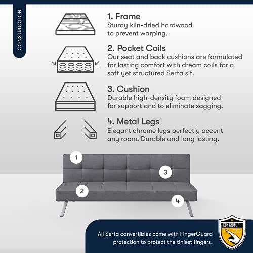 Serta Rane Convertible Sofa Bed, 66.1
