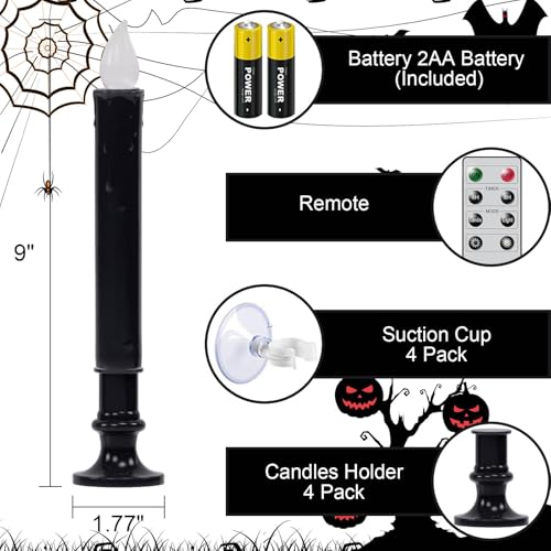 Velas de Halloween con control remoto para iluminar ventanas sin peligro 2
