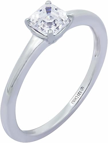 Tienda Essentials Anillo solitario de plata de ley con forma de fantasía hecho con circonitas Infinite Elements, (anteriormente colección Tienda)