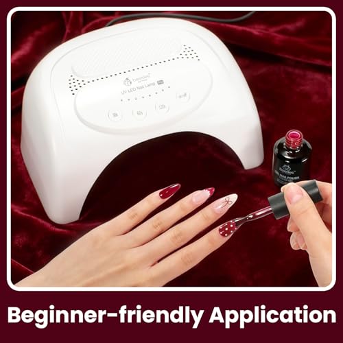 Image of Beetles Dark Red Gel Nail Polish - 15ML Oxblood Red Burgundy Gel Polish Soak Off UV LED Needed Maroon Wine Color Nail Art Summer 4th of July Nails Manicure Salon DIY Design at Home Gifts for Woman