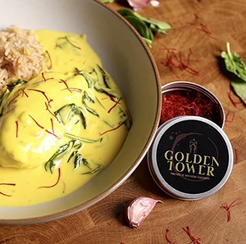 Saffron Threads by Golden Tower - Pure and Geniune all Red Saffron strands - Premium Grade Saffron Ideal for Paella, Chicken, Curry, Tea and many more dishes - Image 3