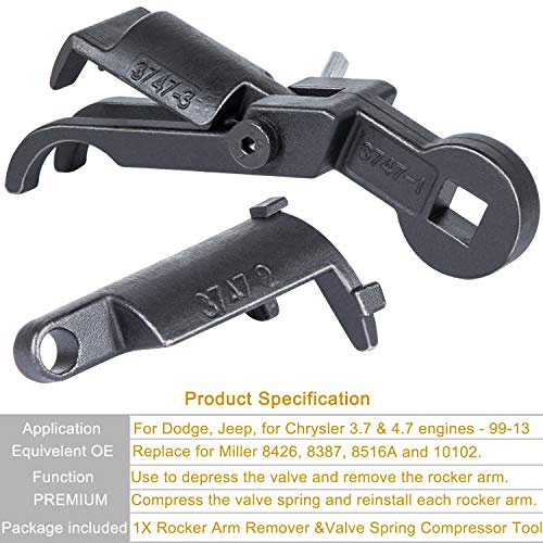 Camoo Rocker Arm Remover Installer & Valve Spring Compressor Tool For Chrysler, Dodge, Jeep 3.7 & 4.7L Replace Oe# 3747-123 10102 8426 8387 8516A #TOP1