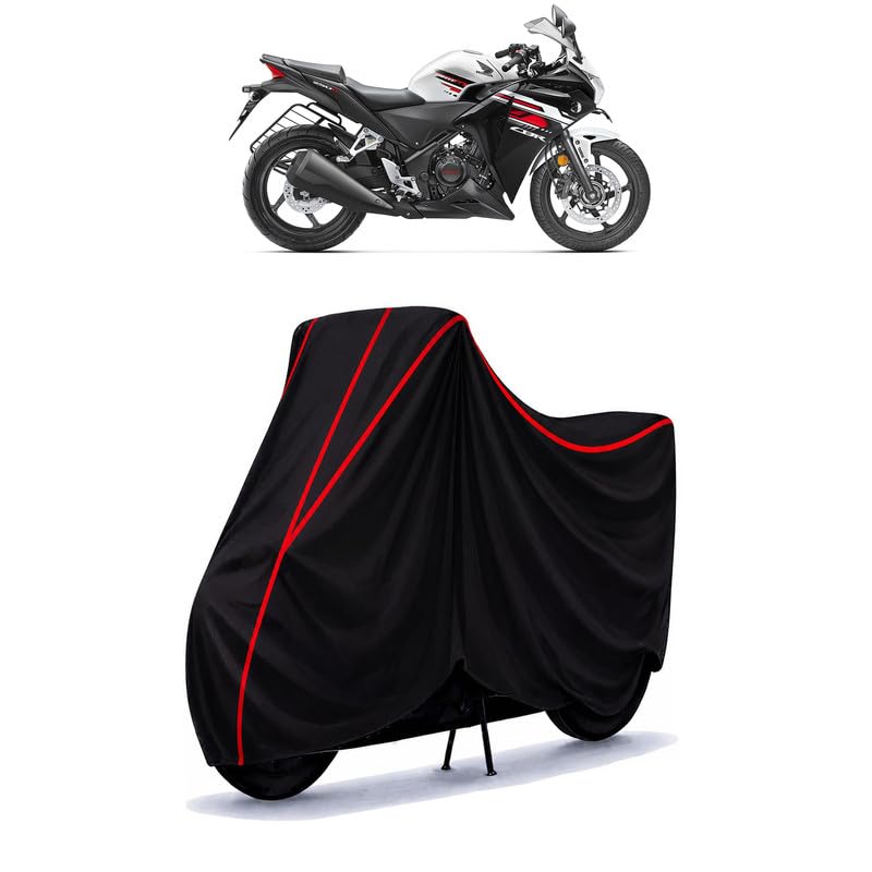 Image of CBR 250 BS6 Water Resistant Bike Cover for All Motorcycles & Rain | Heavy Duty Taffeta Fabric | UV Protection, Dustproof, Scratchproof | All Weather Two Wheeler Body Cover with Elastic Bottom