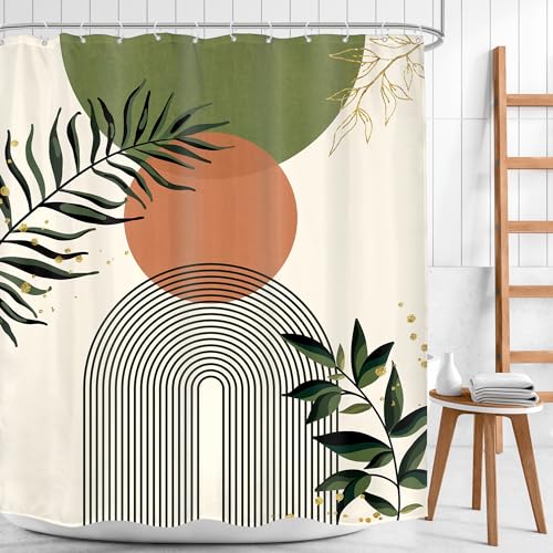 Lot de 12 rideaux de douche en polyester motif abstrait moderne - 3