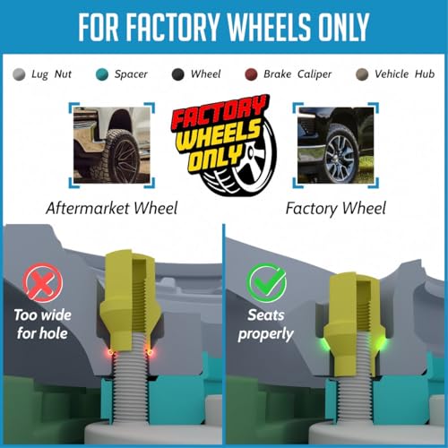 Image of Wheel Accessories Parts 24 Pcs M14x1.5 14x1.5 Thread ET OEM Factory Style Lug Nuts 1.95 inch Long Chrome 13 /16 inch 21mm Hex Fits Ford 2015+ Expedition | F-150 | 2023+ Lightening | Lincoln 2015+ Navigator