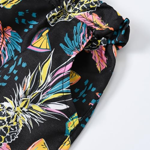 Moonker Toddler Girls Summer Vacation Shorts Soft Light Colorful Pattern Printed Beach Boys Christmas Short3