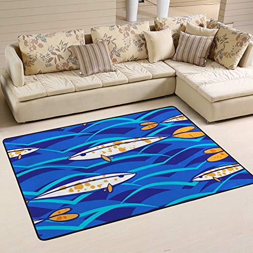 Tapis vagues d'eau bleu idéal pour apaiser votre espace salon
