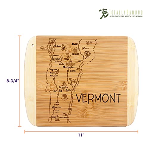 Image of Totally Bamboo A Slice of Life Vermont Engraved Map Cutting Board