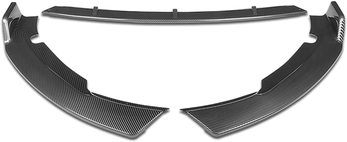 Auto Dynasty 3Pcs STP-Style Car Front Bumper Lip Spoiler Wing Body Kit Compatible with Sonata 15-17, Carbon Fiber Look