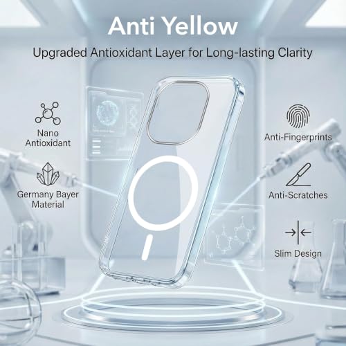 Image of Jkobi Lifetime Anti-Yellow MagSafe Compatible Clear Back Cover Case for Vivo T3 Pro (Sleek Hard Crystal | Shockproof and Camera Protection)