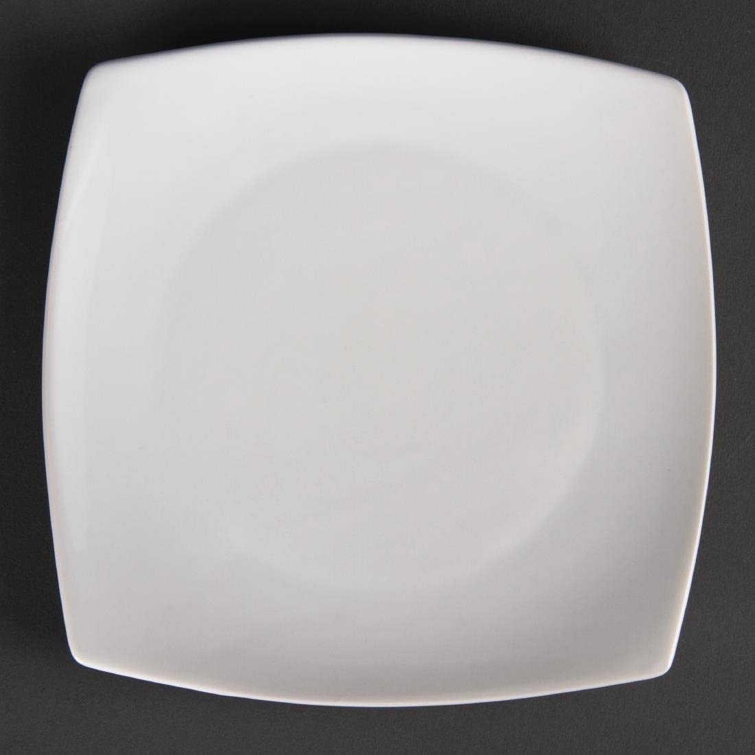 Olympia Whiteware - Placas de servicio cuadradas redondeadas de porcelana de 185 mm, 12 unidades