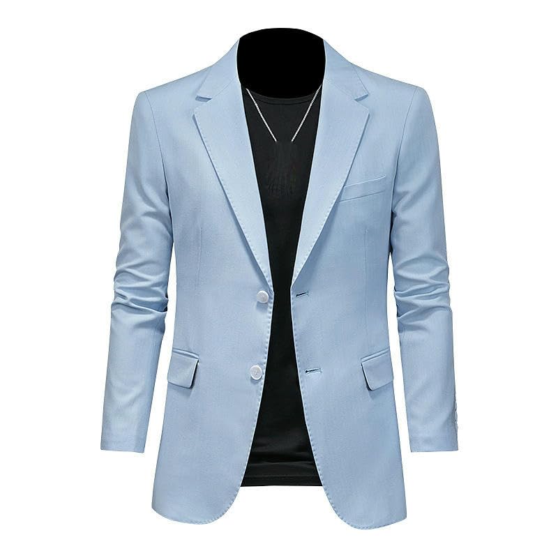 Blazer homme coupe ajustée style coréen chic veste décontractée couleur unie - 5