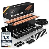 GELSENWERK® Kabelkanal Schreibtisch Schwarz ohne Bohren 2er Set - Kabelhalter...