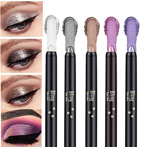 Aaiffey 5Pcs Eyeshadow Stick Bright Light Shimmer,Nautral Cream Eyeshadow Pencil Hypoallergenic Eyeshadow, Waterproof & Long Lasting Starter Eyeshadow Stick Sets #TOP3