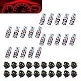 Bawkars 20 PCS 74 Led Bulb Dash Lights, T5 37 12V Bright Wedge Bulb with Twist Lock Socket, Auto Instrument...