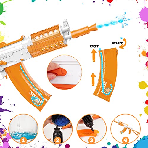 Hgoc Gel Ball Blaster Kit Semi Auto Mode Splatter Water Bead 800Mah Rechargeable Battery Powered With Foldable Stock Outdoor Activities Shooting Team Game （Ak74U Orby Guns ）… #TOP1