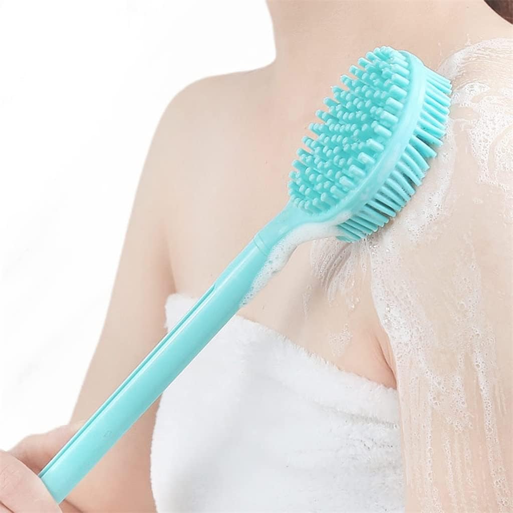 Generic Multifunctional Silicone Brush Body Long Handle Double-Sided Bath Shower for Bathroom Accessories Cleaning Tool image 2