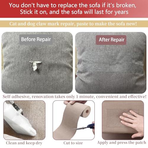 image for Gheeidau Linen Repair Tape 4x70 Inch Self-Adhesive Couch Patch Repair 