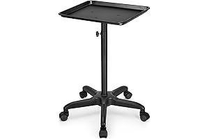 Sturdy Salon Rolling Tray with Adjustable Height