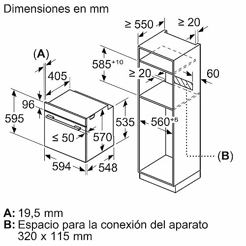 BOSCH - Horno Multifunción Pirolítico, 60 cm, Display LCD con mandos ocultables, Home Connect, Recetas pre-programadas, ClipRails, Serie 6, HBG5780B6 - imagen 8