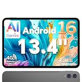 TECLAST T65 Tablette 13.4 Pouces Android 16, Gemini AI, Écran 120Hz, 4G LTE Dual SIM, 26Go RAM, 128Go ROM(TF 4TO), Widevine L1, 8000 mAh, Octa-Core 2.2GHz, Tablette Tactile pour Films