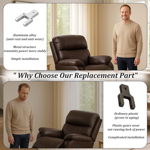 Image of Metal Drive Toggle Connector and Metal Drive Toggle and Clevis Mount Kit,Compatible with La-Z-Boy /Lazyboy Power Recliners,Recliner Replacement Parts for Lazy Boy