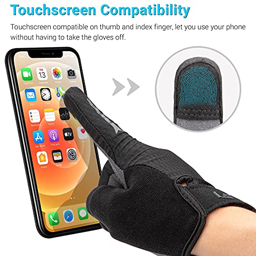 Lerway Cycling Gloves Mountain Bike Gloves: Touch Screen Full Finger Gloves Lightweight Mtb Bicycle Gloves For Men Women Breathable Anti-Skid Shock-Absorbing Padded Gloves For Biking Running Black M #TOP1