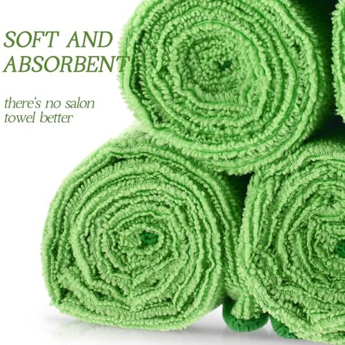 Image of Shimeyao 40 Pack Bleach Proof Towels Microfiber Absorbent Resistant Hair Hand Towels Bulk Quick Dry for Barber Gym Bath Spa Shaving (Sage Green,16 x 29 Inch)