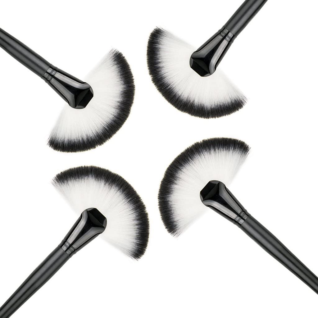 MR.THINDZ® Professional Fan Makeup Brush Single Soft Face Powder Foundation Blush Sector Fan-shaped Cosmetic Make Up Tool Pack of 1 Brush 4
