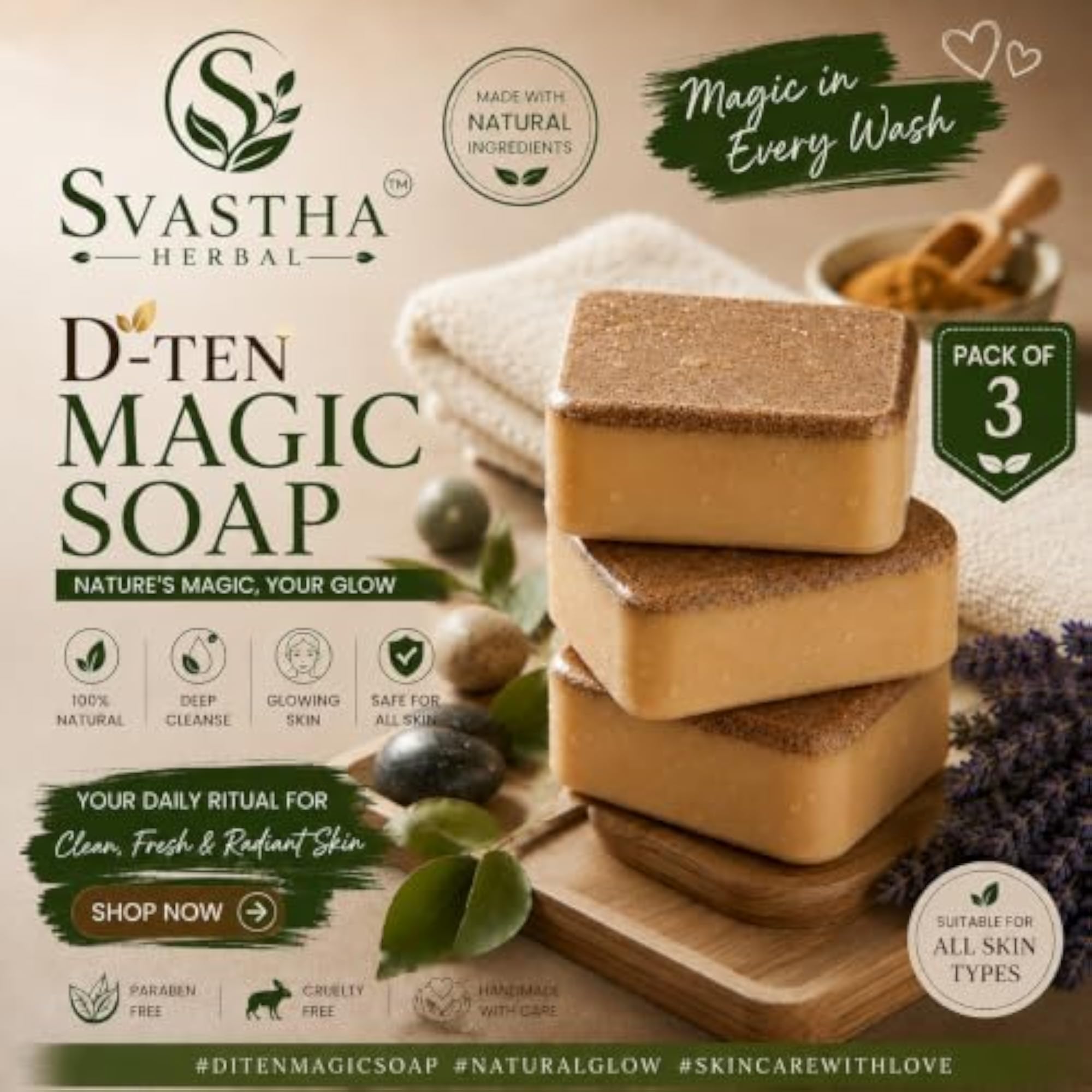 Natural D-Ten Magic Soap with Coffee & Goat Milk