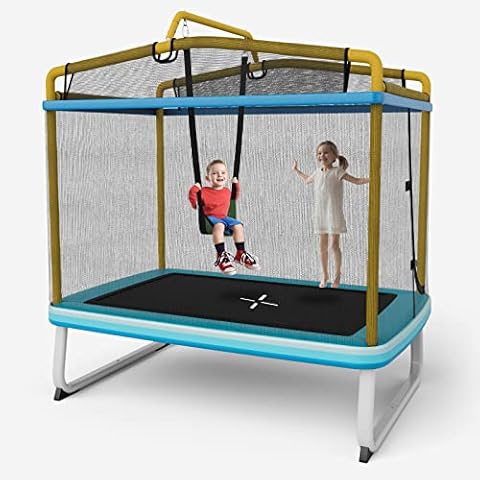 COSTWAY 3 in 1 Kids Trampoline with Swing Cover