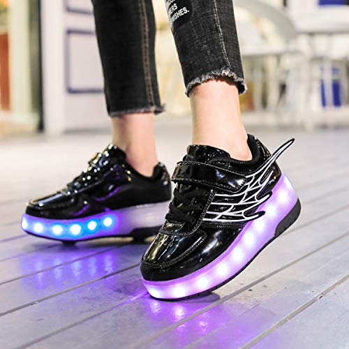Image of Nsasy Roller Shoes Kids Roller Skates Shoes Girls Boys Wheels Shoes Become Sport Sneaker with Led for Children Gift