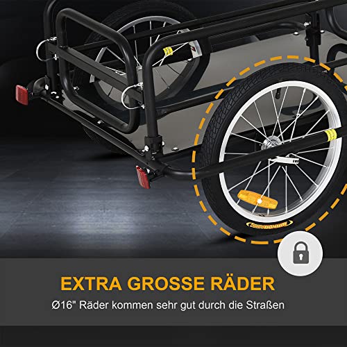 Aosom Bike Trailer, Foldable Bicycle Trailer with16 Inch