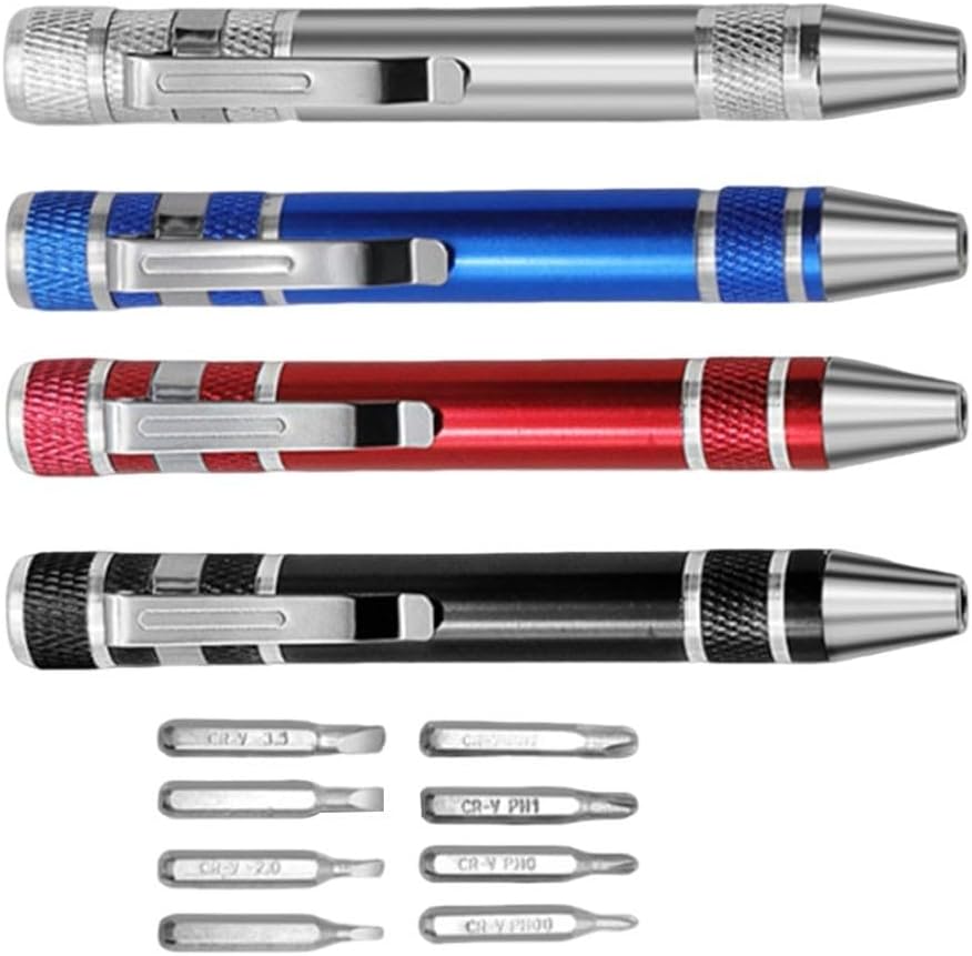 Precision Screwdriver Pen Kit Multi-Function Pocket Repair Tool With 8 Interchangeable Heads For Electronics Home Appliances DIY Projects
