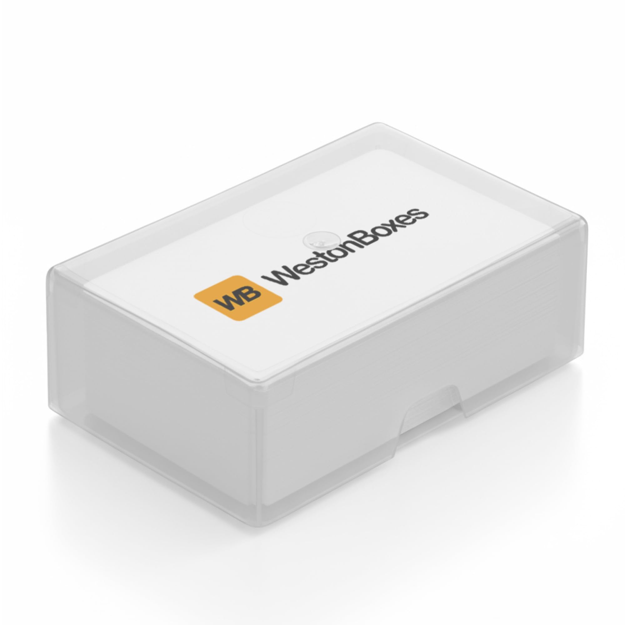 Plastic Business Card Boxes - Holds 125 Business Cards - 35mm Deep (Clear, Pack of 5)