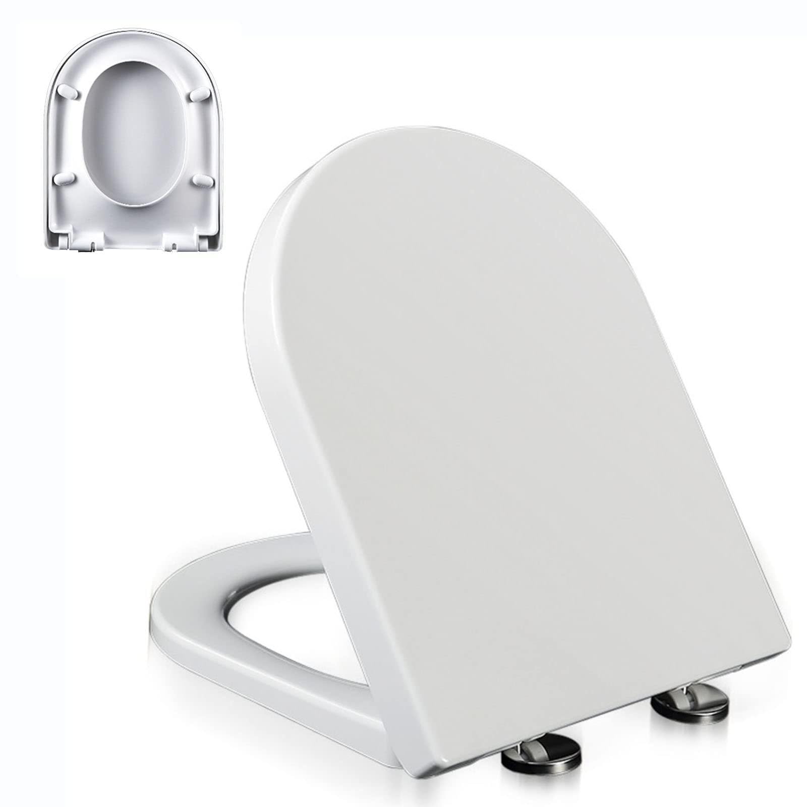 Soft Close Close Toilet seat, Adjustable Release Easy Release Easy Install Clean White, Lightweight, Durable, Portable, User-Friendly, Compact, Shaped, urea, Formaldehyde