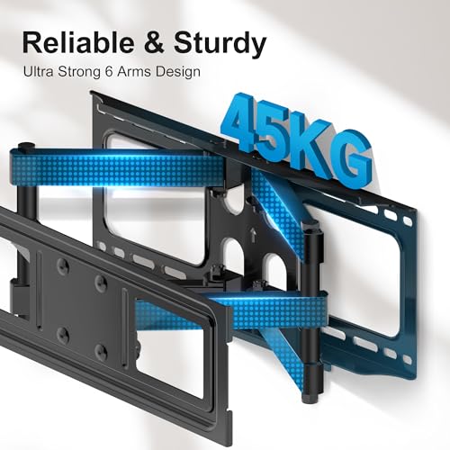 XINLEI TV Wall Bracket, Swivel Tilt TV Wall Mount for Most 26"-70" Flat/Curved Screens up to 45kg - Image 2