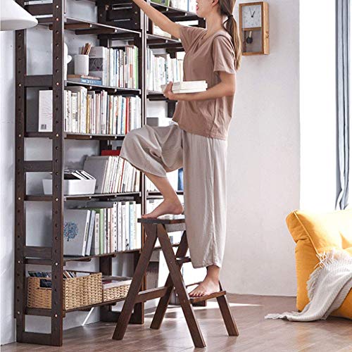 Taburete de madera y escalera plegable multifunción para el hogar 5