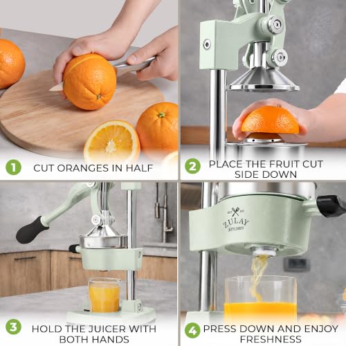 Image of Zulay Kitchen Cast Iron Juicer - Heavy Duty Manual Juicer with Detachable Strainers for Easy Cleaning, Orange Juice Press for Citrus Fruits, Perfect for Bartenders, Juice Lovers & Health Enthusiasts